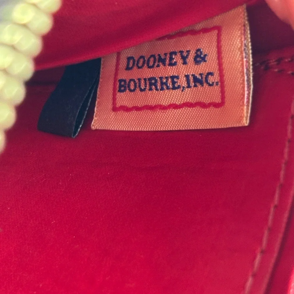 Dooney & Bourke Wristlet Women Small Zebra Tan Red Leather Clutch Bag